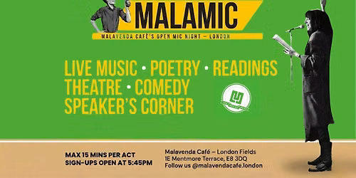 MALAMIC - Open mic at Malavenda Caf\u00e9