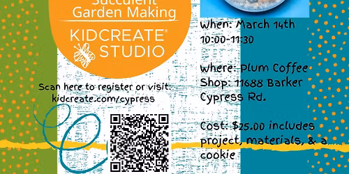 Parent and Child Create Class: Succument Garden Making