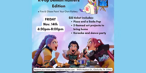 Kids Night Out Art Party: K-Pop Demon Hunters Edition