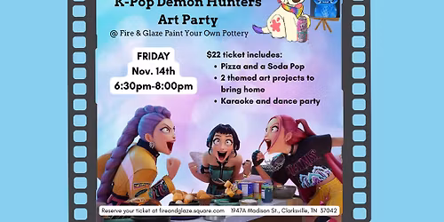 Kids Night Out Art Party: K-Pop Demon Hunters Edition