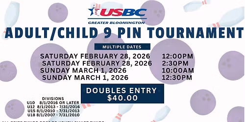 Greater Bloomington USBC Adult-Child 9 Pin Tournament