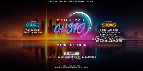 Baila Con Gusto MTL \ud83d\udc9c 1 OCTOBRE