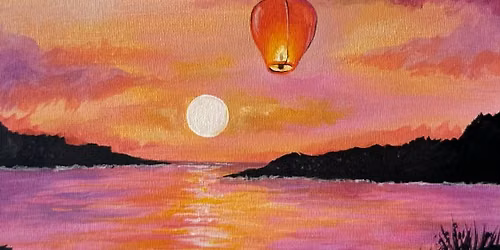 Pink Lantern Sip & Paint Event @ The Plough & Harrow Sutton - No experience required, step by step