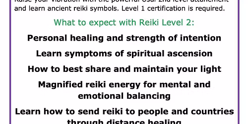 Usui Reiki Level 2 Class with Maribeth