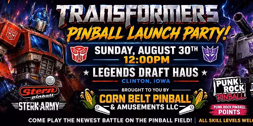 Legends Transformers Launch Party Pinball Tournament!