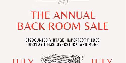 Anthology Annual Back Room Sale - 2 Days Only