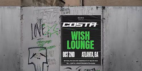 Iris Presents: COSTA @ Wish Lounge | Fri, Oct 2nd!