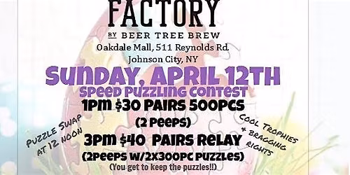 Puzzles and Pints at Factory by Beer Tree Speed Puzzling Contest
