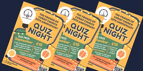 🎉 25 Years of The Friends of Christ Church – Anniversary Quiz Night! 🧠🍽️