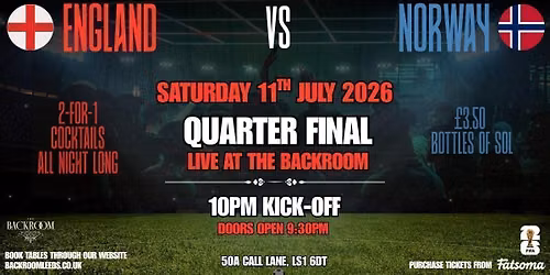 World Cup England VS Norway 10pm kick off