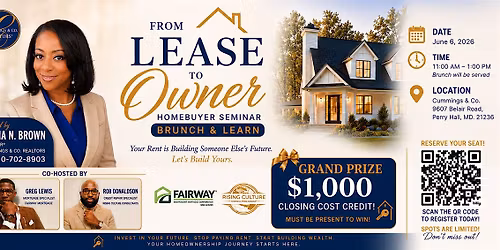 Lease to Owner Homebuyer Seminar Brunch and Learn