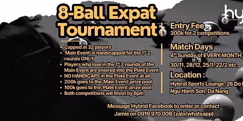 Monthly Expat 8-Ball Pool Tournament