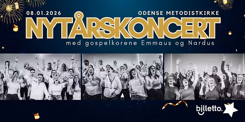 Nyt\u00e5rskoncert med gospelkorene Emmaus & Nardus 