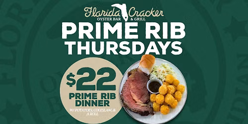 Prime Rib Dinner at Florida Cracker Oyster Bar