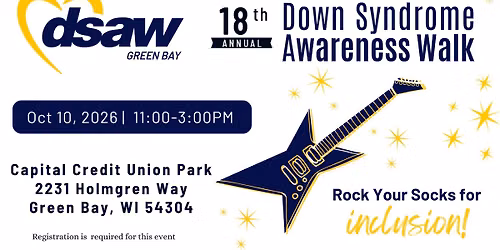 \ud83c\udfb8\ud83e\udde6 18th Annual DSAW-Green Bay Down Syndrome Awareness Walk \ud83e\udde6\ud83c\udfb8