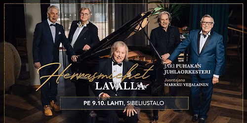 Herrasmiehet lavalla, Sibeliustalo, Lahti 9.10.2026 — Sibeliustalo
