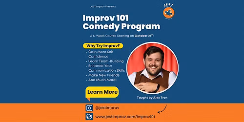 Jest Improv 101 Comedy Program: Jest Start Here! October - December 2026