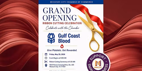 Missouri City Chamber celebrates Gulf Coast Blood Sienna Grand Opening