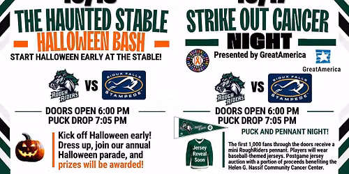 10\/16 The Haunted Stable Halloween Bash & 10\/17 GreatAmerica Strike Out Cancer Night