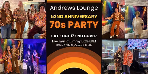 Andrews Lounge 52nd Anniversary 70s Party