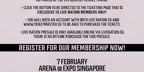 Bryan Adams Singapore Tickets