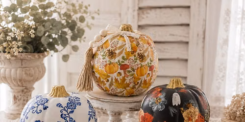 Decoupage pumpkin craft night - Prince Albert