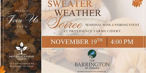 Sweater Weather Soiree: Seasonal Wine and Pairing Event