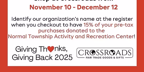 2025 Holiday Fundraiser at Crossroads - 11\/10 through 12\/12