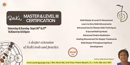 Reiki Master & Level III Certification 