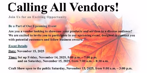 Calling All Vendors!
