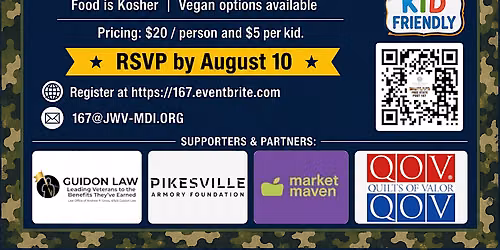 4th Annual JWV167 Veterans Cookout