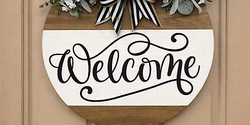 Welcome Sign Door Wreath