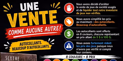 Liquidation Jeux de soci\u00e9t\u00e9 usages