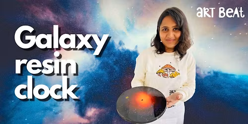 Galaxy resin clock art