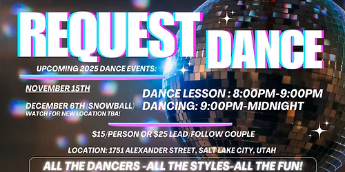 November Request Your Dance Event!