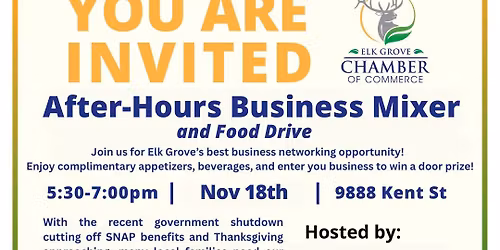 Elk Grove Chamber of Commerce After-Hours Mixer and Food Bank