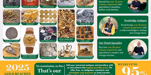 Antiques and Jewellery Valuation Event Reading - Swallowfield Parish Hall