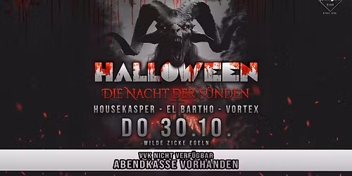 HALLOWEEN - Die Nacht der S\u00fcnden | DO 30. Oktober | Wilde Zicke Egeln