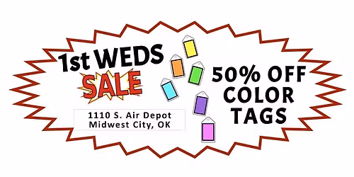 1st WEDS SALE 50% OFF COLOR TAGS