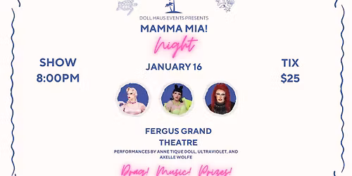 MAMMA MIA NIGHT LIVE in Fergus!!
