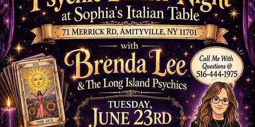 Psychic Dinner Night At Sophia's Italian Table