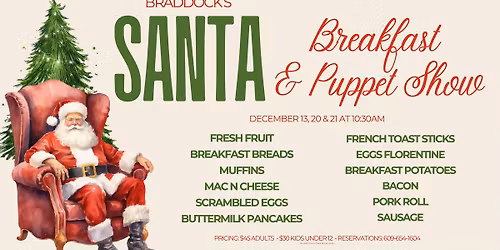 Braddock's Puppet Show & Santa Breakfast
