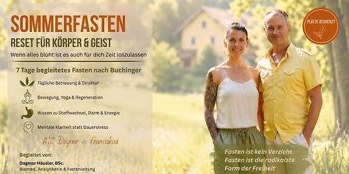 Sommer-Fasten-Woche mit Dagmar & Franciskus * ein Retreat f\u00fcr K\u00f6rper, Geist und Seele * Fr\u00fchbucher!
