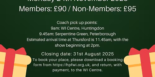 Thursford Christmas Spectacular Coach Trip