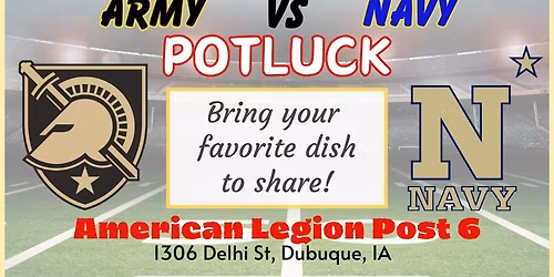Army vs Navy Football Game and Potluck