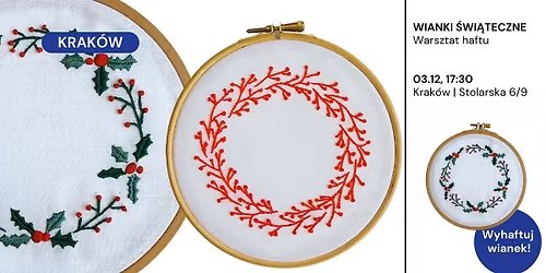 \ud83e\udea1 Krak\u00f3w: warsztat haftu wiank\u00f3w \u015bwi\u0105tecznych