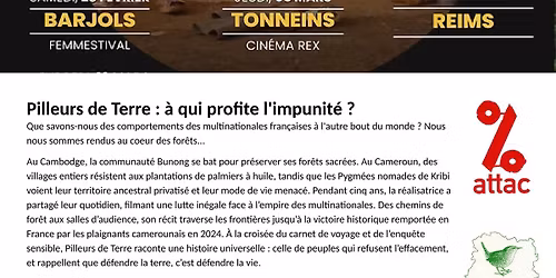 Projection du film "Pilleurs de terre"