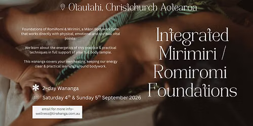 Otautahi ~ Christchurch Integrated Mirimiri \/ Romiromi W\u0101nanga