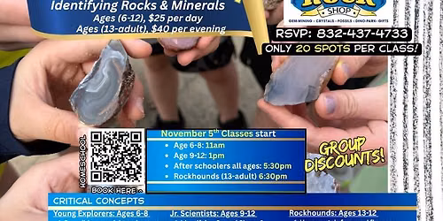 Homeschool Day, Nov 5th: Identifying Rocks & Minerals