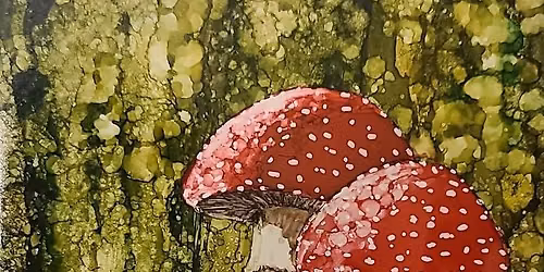 Alcohol Ink on Tile: Amanita